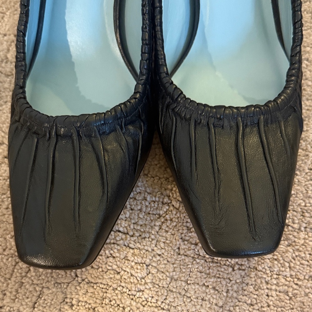 France’s Valentine Britta Ruched Heel Sz 9.5 Black - Picture 5 of 8